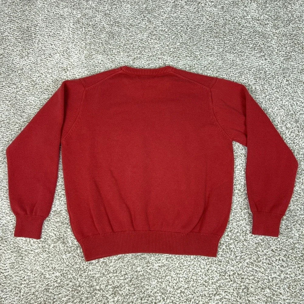 Vineyard Vines Sweater Mens Large Red Cotton Knit Crewneck Pullover Whale Logo